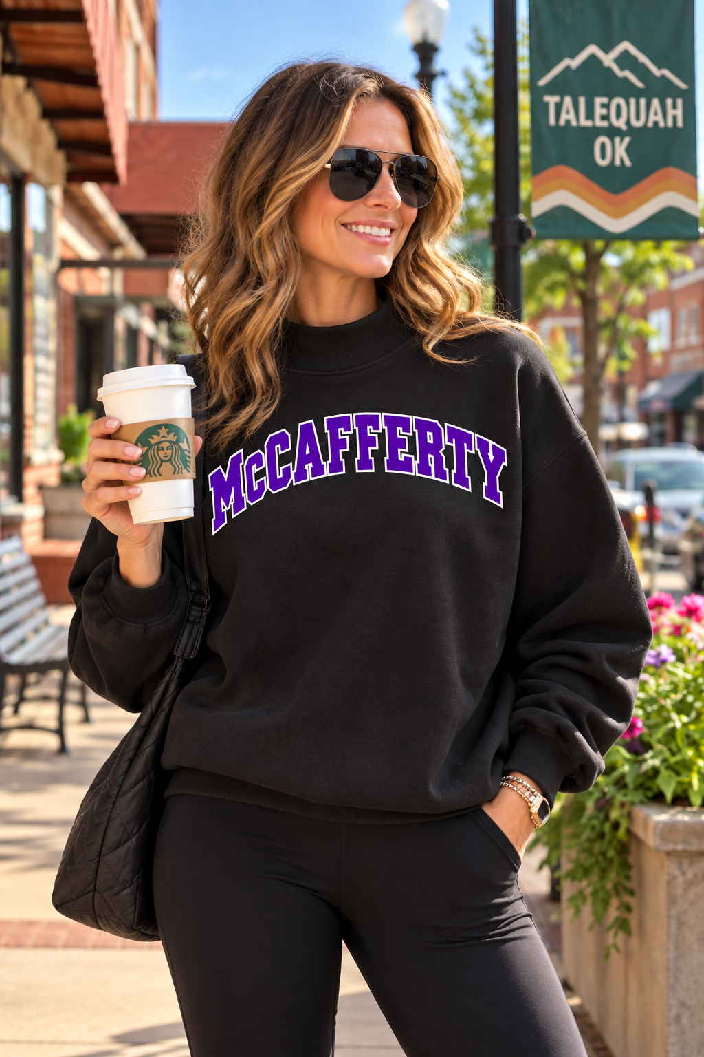 McCafferty mockneck sweatshirt, flat lay