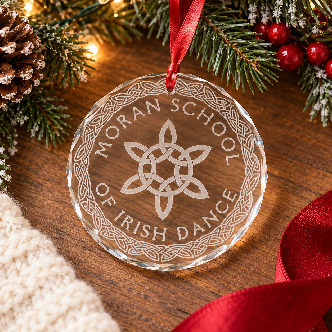 Moran School of Irish Dance Crystal Glass Ornament