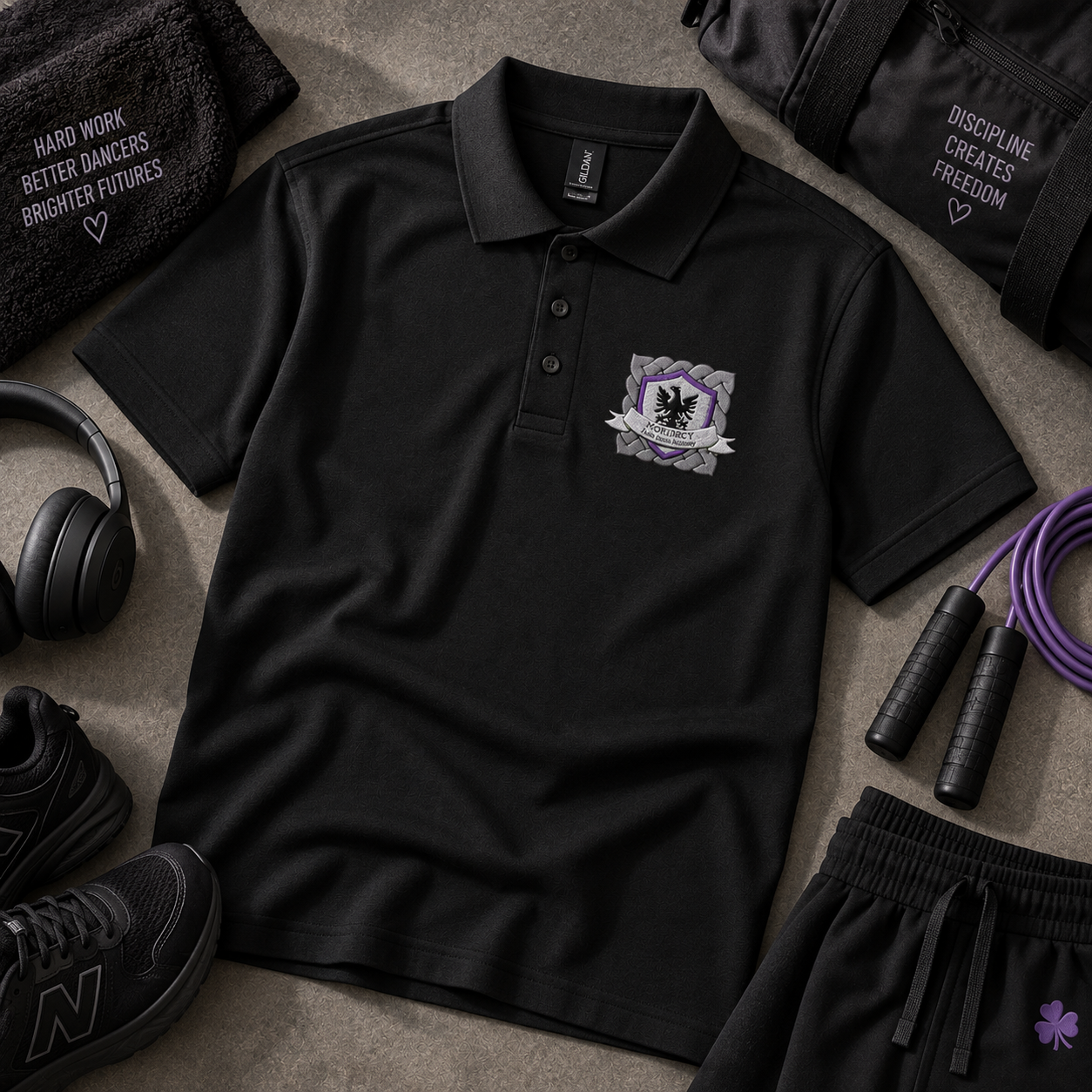 Moriarty pique polo, Irish dance school apparel