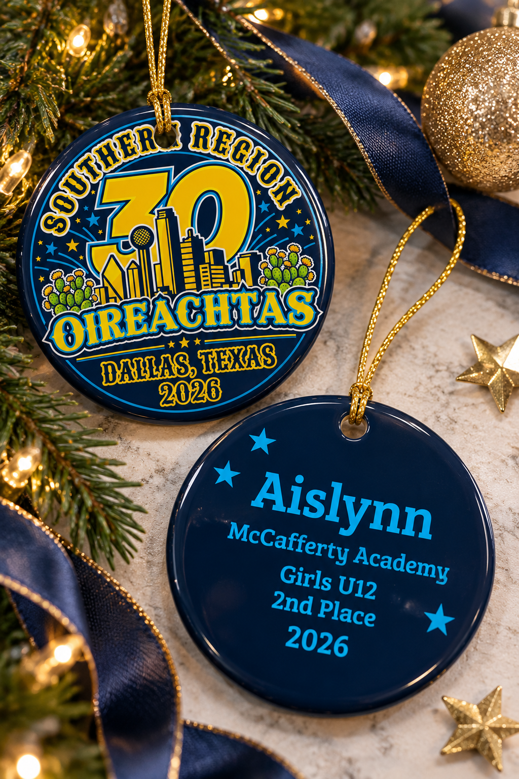 Southern Region Oireachtas 30th Anniversary Personalized Ornament | Dallas, Texas 2026