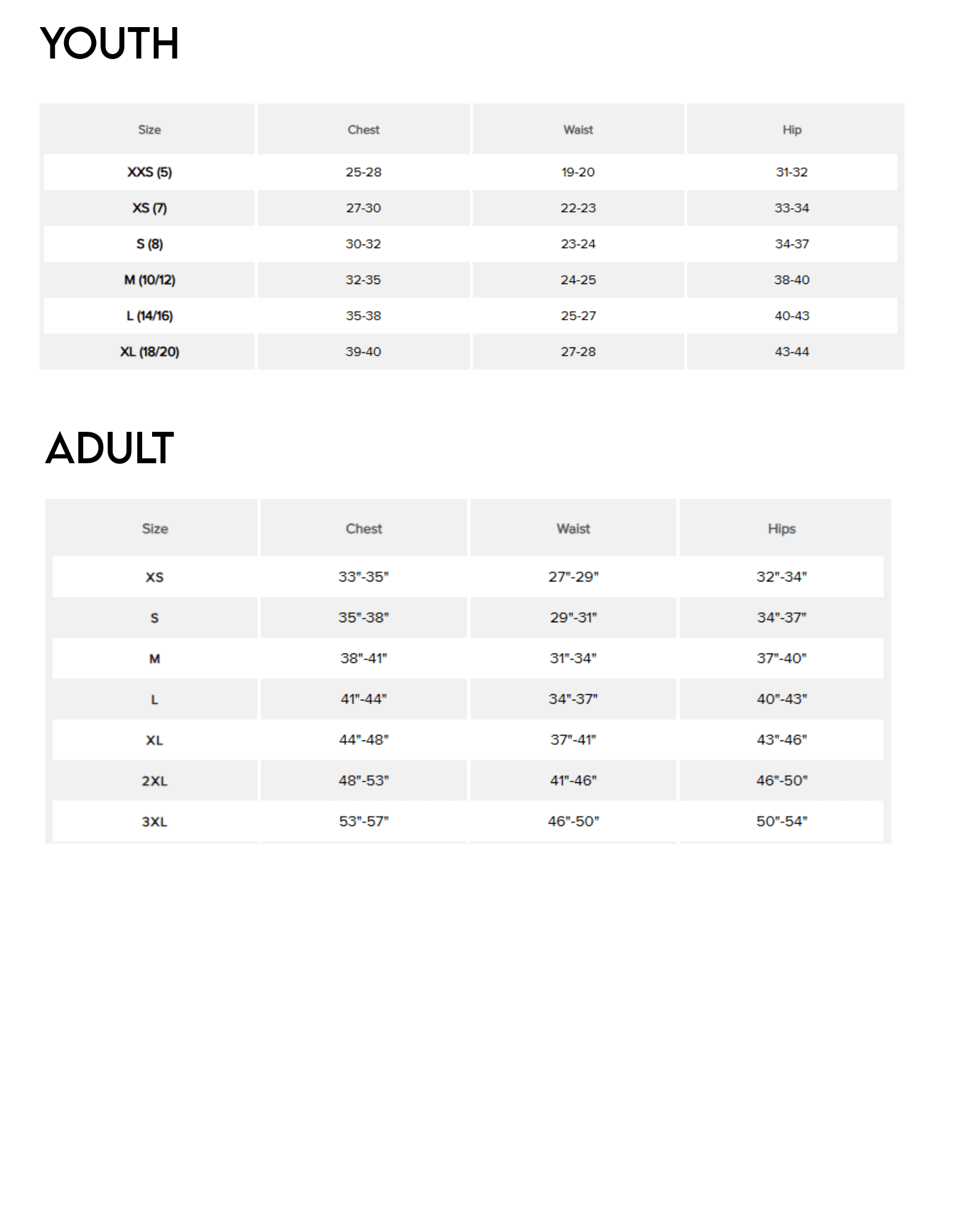 New Balance Joggers size chart for Irish dance apparel