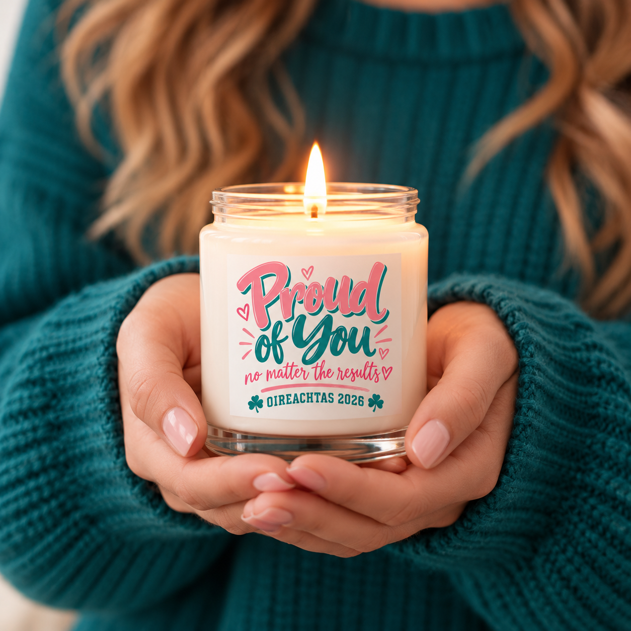 Oireachtas gift set for Irish dancers – Proud of You candle, crochet tulip bouquet and sleep mask