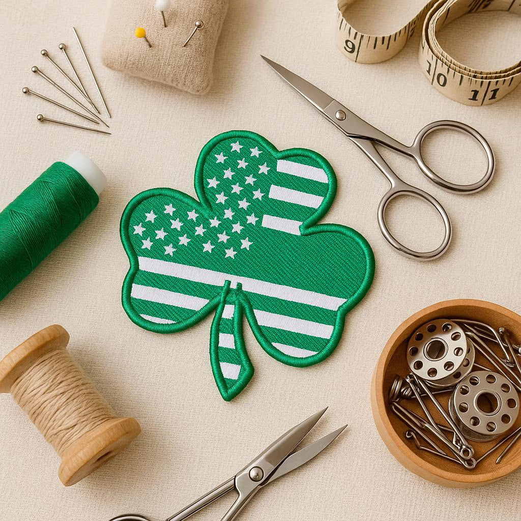Iron On Patch, Shamrock Patch, Clover Patch, Irish American Patch