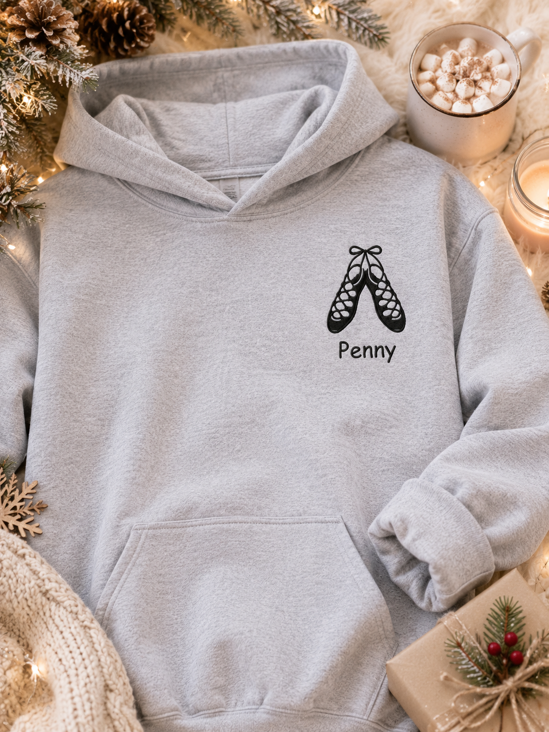 Personalized Irish Dance Hoodie – Embroidered Ghillies Adult Sweatshirt