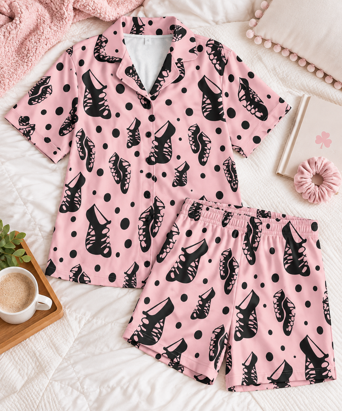 Women's Ghillie Polka Dot PJ Set ☘️ Irish Dance Mom Pajamas