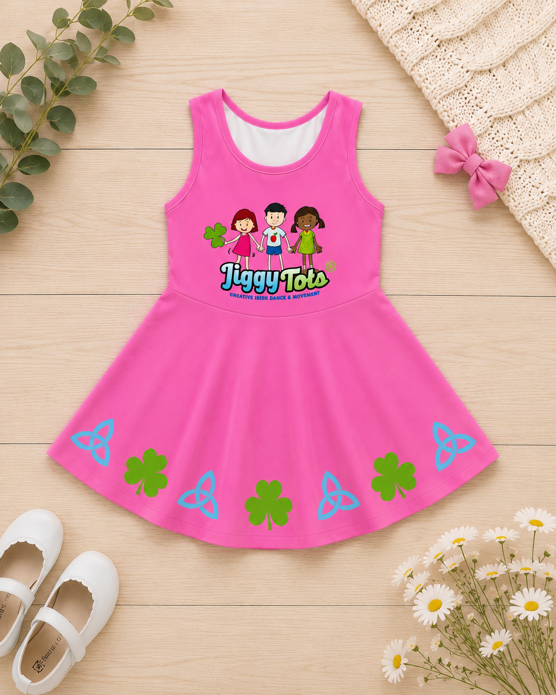 Irish Dance Play Clothes - Jiggy Tots Dress in Pink