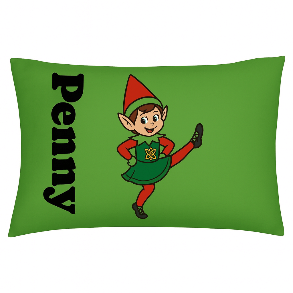 Irish Dance Pillowcase, Irish Dance Gifts, Irish Dance Christmas Gift, Personalized Irish Dance Pillowcase, Christmas Elf Irish Dancer, Irish Dance Bedroom Decor
