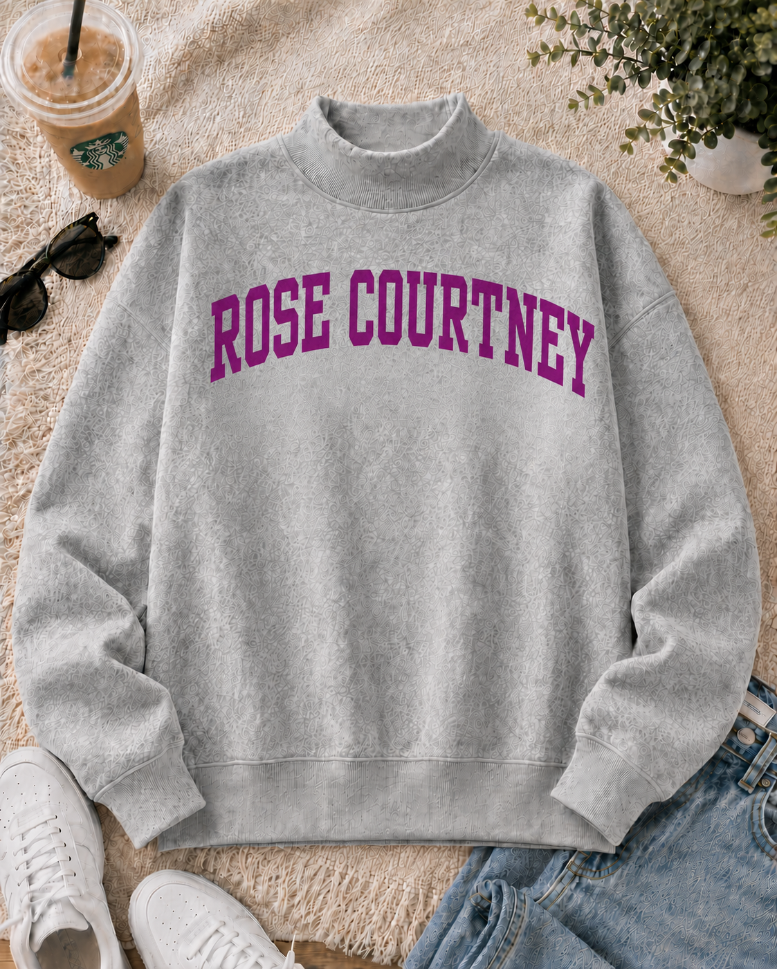 Rose Courtney Mockneck Sweatshirt- **Pre-Order ships by Oct 1**