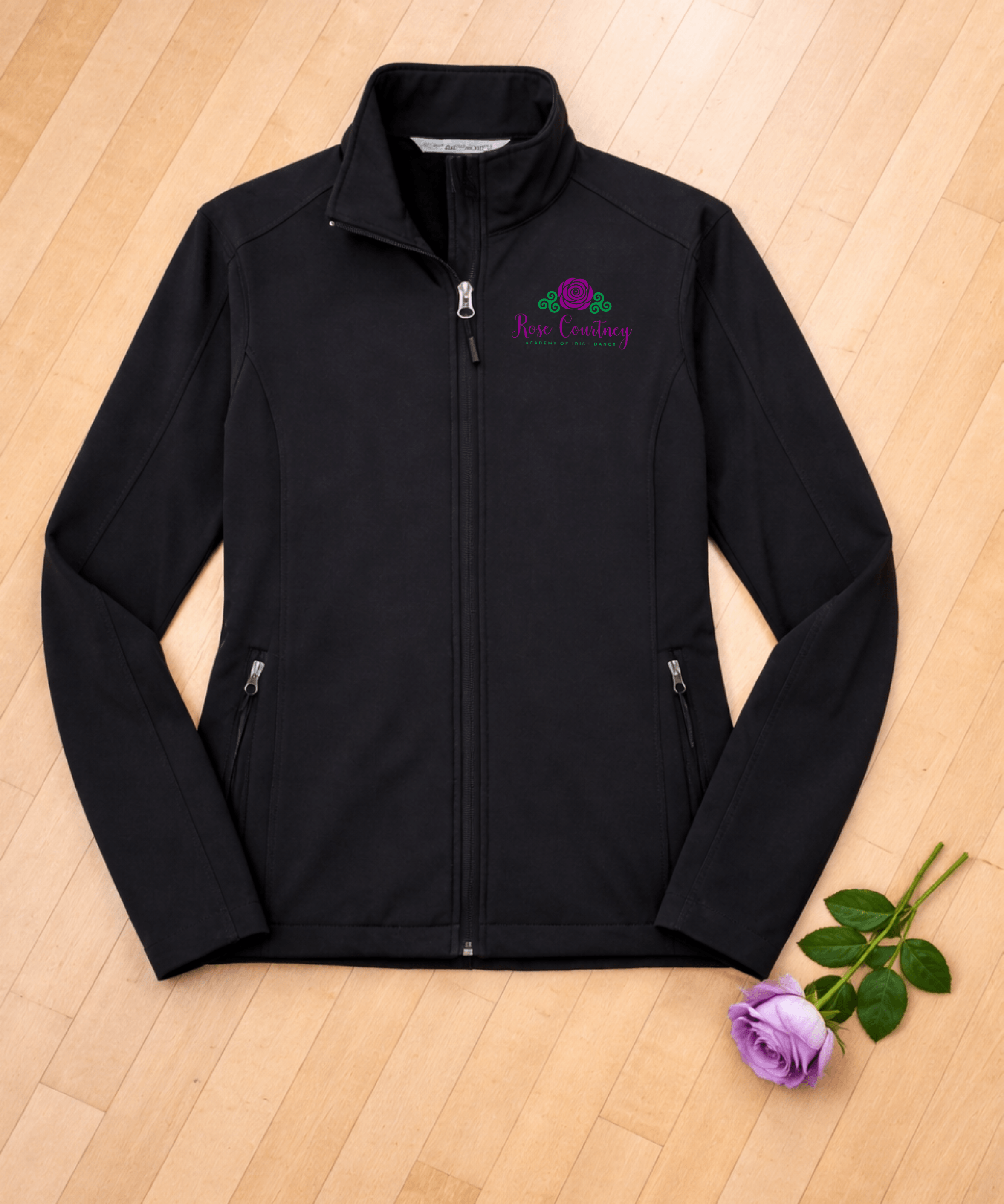 Irish dance team gear, Rose Courtney School Jacket, Irish Dance Jacket, Irish Dance Warmup Jacket