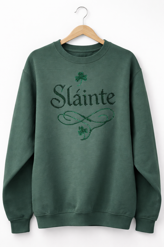 Slainte Sweatshirt, Irish Dance Sweatshirt, Green Sweatshirt, Irish Sweatshirt, Sparkle Sweatshirt