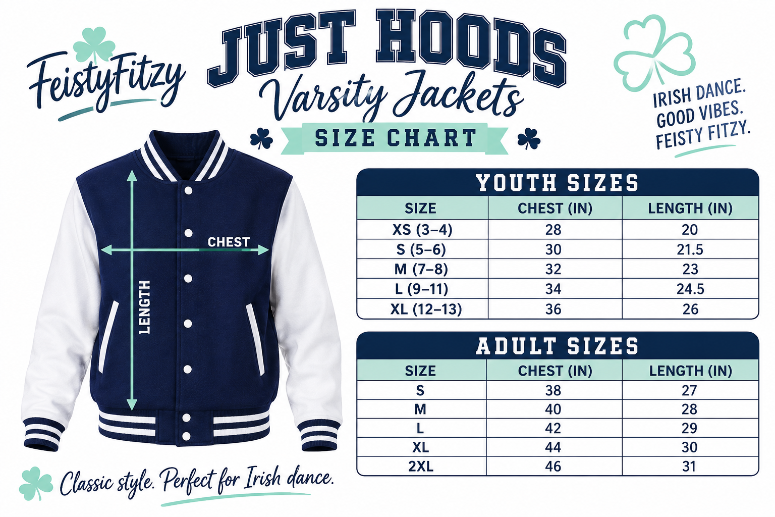 McHugh Embroidered Varsity Jacket ☘️ Irish Dance Jacket