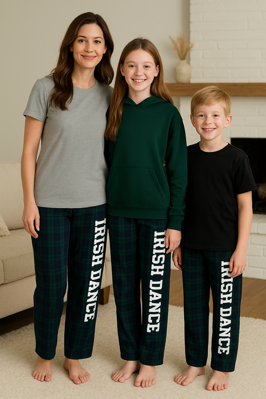 Irish Dance Apparel, Flannel Pants, Irish Dance Practice Gear, Gifts for Irish Dancers, Irish Dance Gifts, Irish Step Dance Gifts, Team Gifts