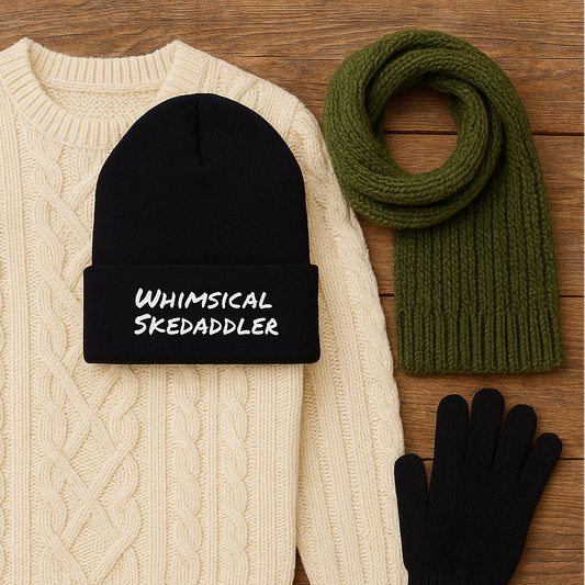 Whimsical Skedaddler Embroidered Beanie 🧶