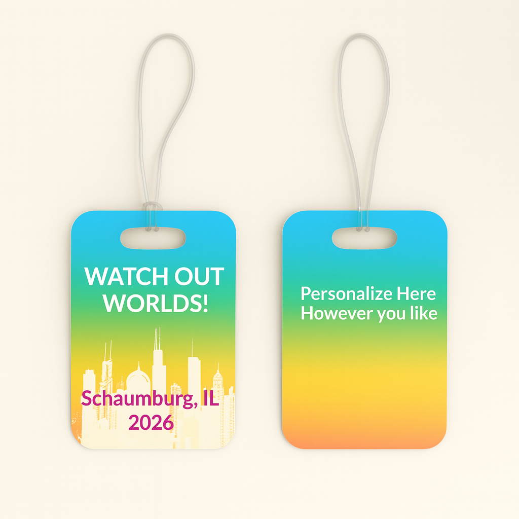 worlds tag, chicago tag, ord tag, travel tag, dance gift, luggage tag, bag tag, suitcase tag, oireachtas tag, irish dance, feis travel, dancer gift, 2026 worlds