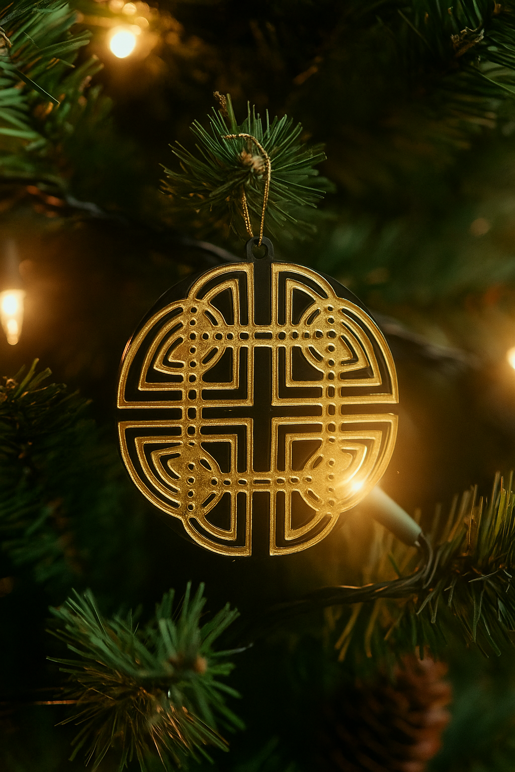 custom Irish dance school ornament, Irish dance logo ornament, Foy School of Irish Dance gift, Irish dance school spirit wear, personalized Irish dance keepsake, black and gold Irish dance ornament, Irish dance team ornament, FeistyFitzy Irish dance merchandise.