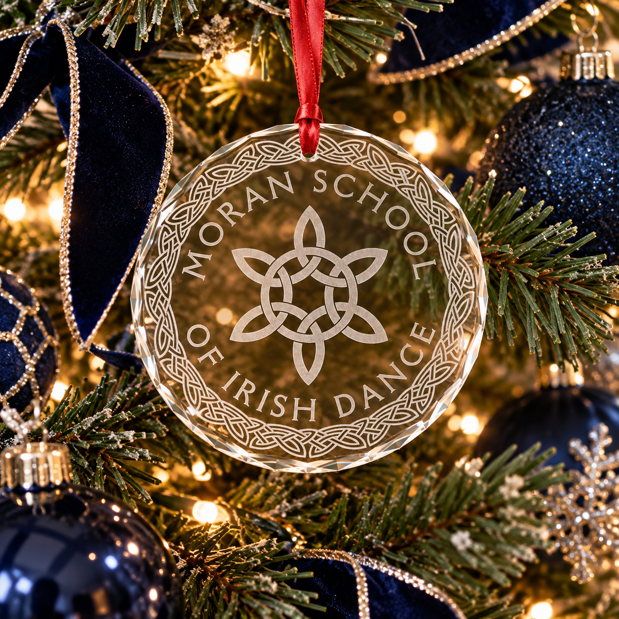 Moran School of Irish Dance Crystal Glass Ornament