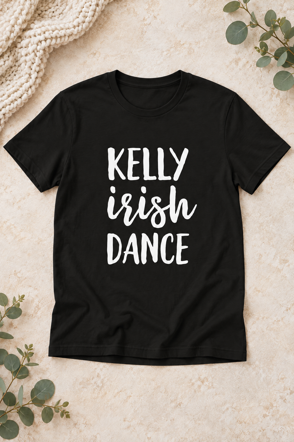 KSID youth t-shirt with Kelly Irish Dance script, Bella+Canvas kids tee