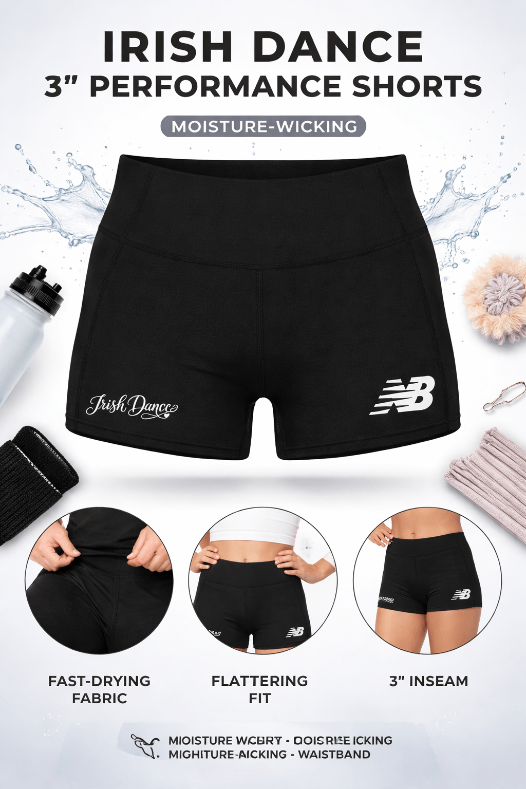 Irish Dance Shorts, New Balance Shorts, Youth Shorts, Irish Dance Practice Gear, New Balance Sports, Shorts for Irish Dance