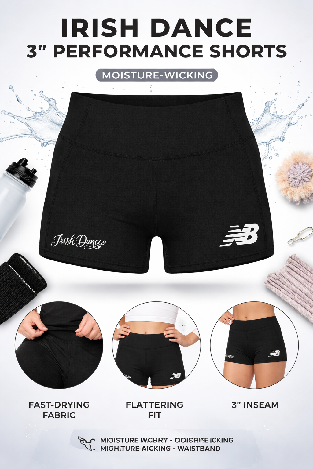Irish Dance Shorts, New Balance Shorts, Youth Shorts, Irish Dance Practice Gear, New Balance Sports, Shorts for Irish Dance