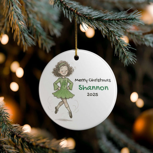 personalized Irish dancer ornament, Irish dance Christmas ornament, custom Irish dance gift, Irish dance school spirit ornament, Irish dance Christmas decor, Oireachtas ornament, Irish dance team ornament, Feis gift, custom dance ornament, personalized Irish dance keepsake