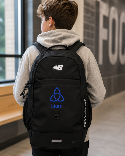 personalized backpack, custom backpack, embroidered backpack, backpack with name, monogram backpack, school backpack, black backpack, new balance backpack, sports backpack, dance backpack, Irish dance backpack, feis backpack, teen backpack, kids backpack, custom school bag, personalized school bag, embroidered school backpack, travel backpack, athlete backpack