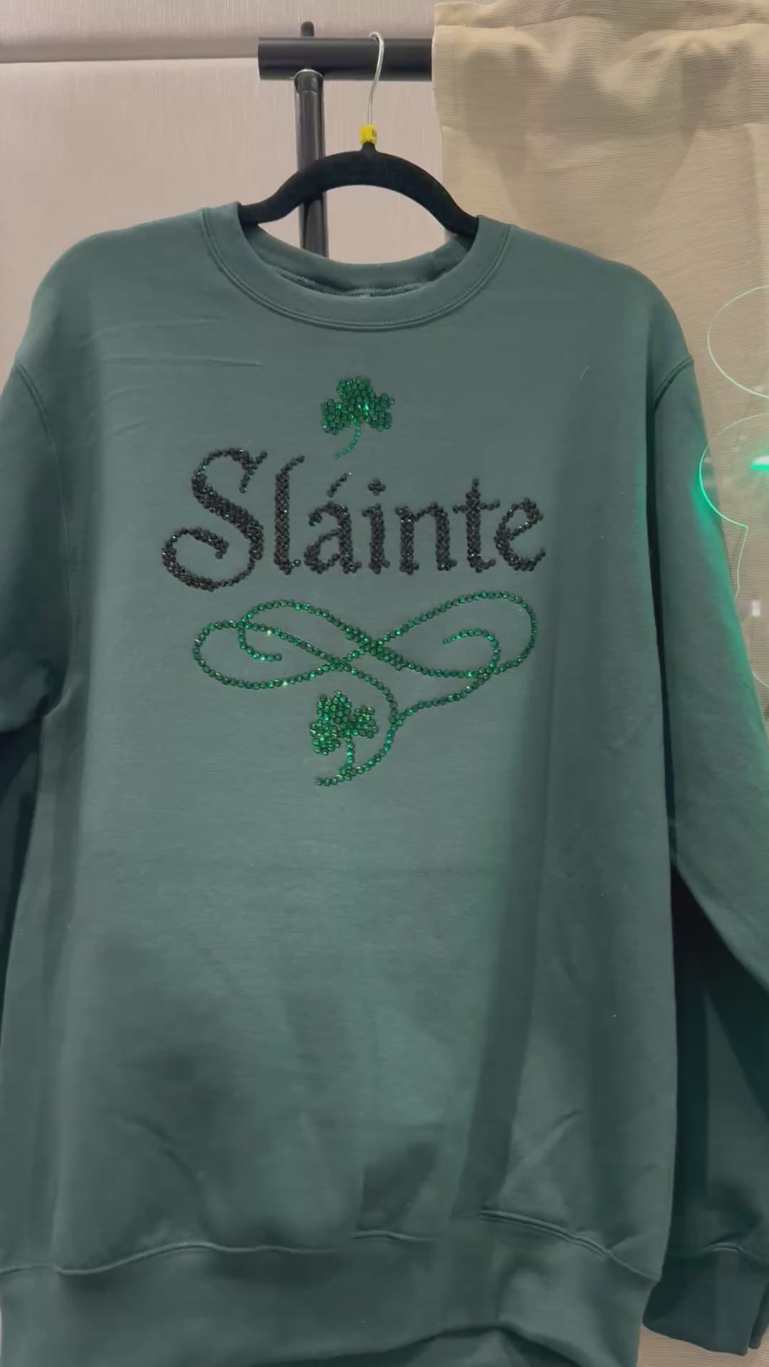Slainte Sweatshirt, Irish Dance Sweatshirt, Green Sweatshirt, Irish Sweatshirt, Sparkle Sweatshirt, Slainte Crewneck