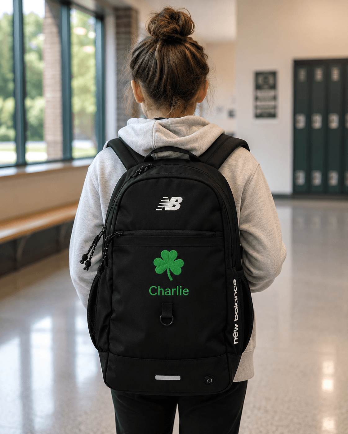 personalized backpack, custom backpack, embroidered backpack, backpack with name, monogram backpack, school backpack, black backpack, new balance backpack, sports backpack, dance backpack, Irish dance backpack, feis backpack, teen backpack, kids backpack, custom school bag, personalized school bag, embroidered school backpack, travel backpack, athlete backpack