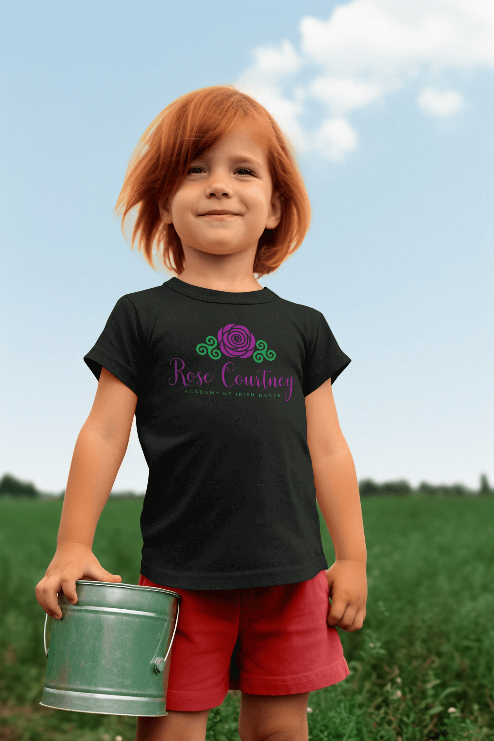 Rose Courtney School ShirtT-ShirtIrish Dance School,RCAID,Rose Courtney,School collection,School GearThese shirts are Bella and Canva 4.2 oz., 100% combed and ringspun cotton. They are super soft and wear well weather you are at school, dance class a Feis