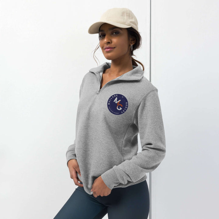 MG Premium Embroidered Unisex fleece pulloverMeet your new go-to pullover for colder weather. Its fleece inside will keep you warm and toasty on chilly days, while its soft texture will make you want to get snuggly. It has a relaxed fit and classic silhou