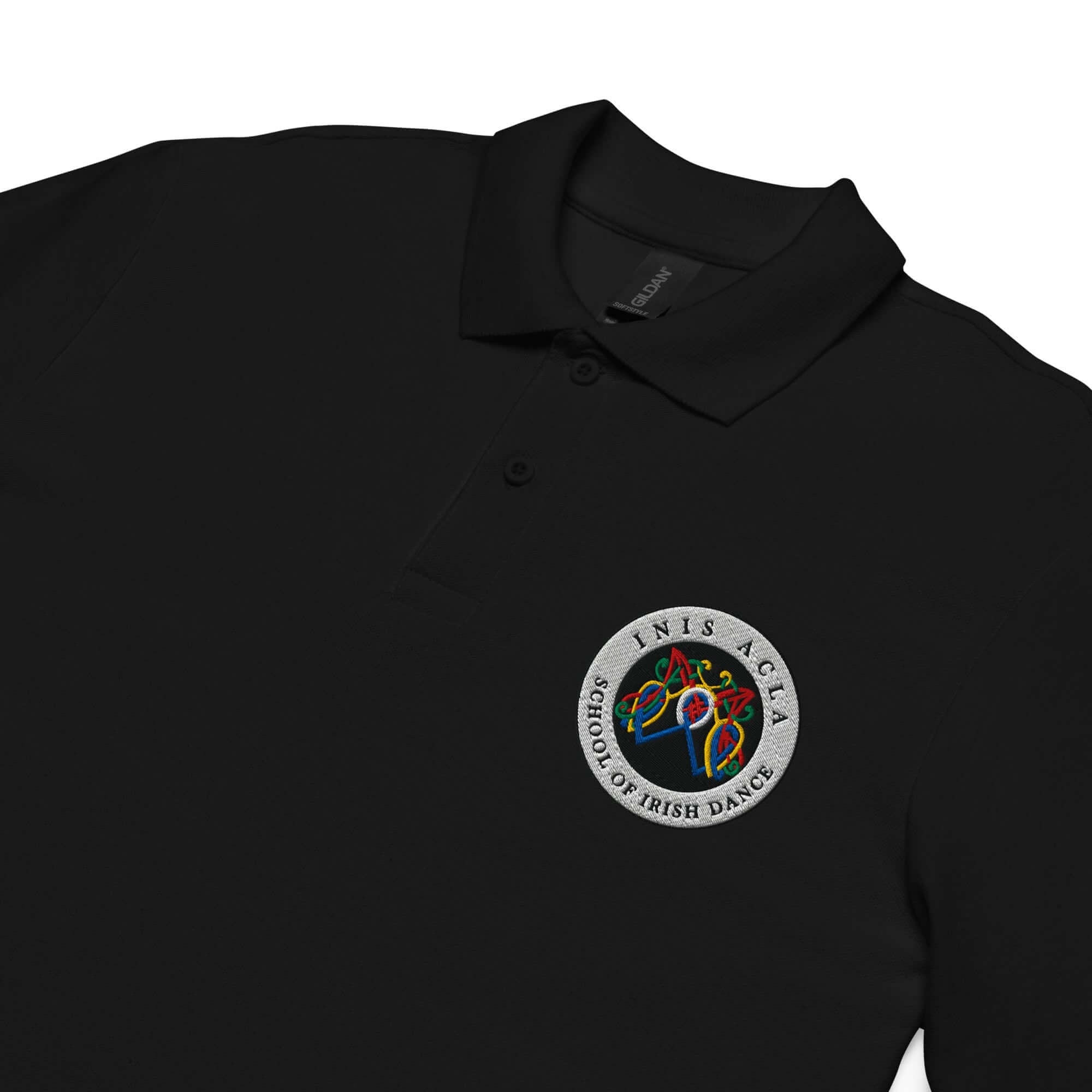 School Polo, Embroidered Polo, Irish Dance Spirit Wear, Inis Acla, Irish Dance Team Gear, Irish Dance Uniform, Practice Gear, School Shirt