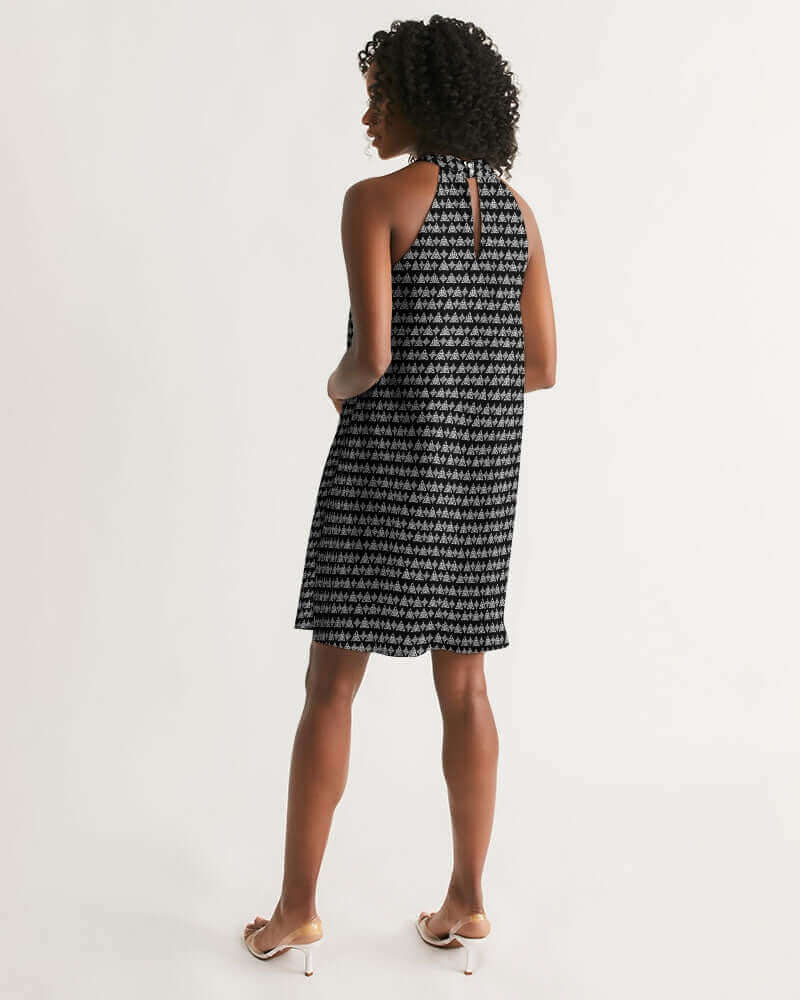 Celtic knots B&W Women's Halter DressDressesA-line dress,black and white,black and white dress,Black and White Halter Dress,celtic,Celtic Apparel,celtic apparrel,celtic clothing,Celtic Cocktail Dress,celtic dress,Celtic Evening Dress,Celtic Event,Celtic H